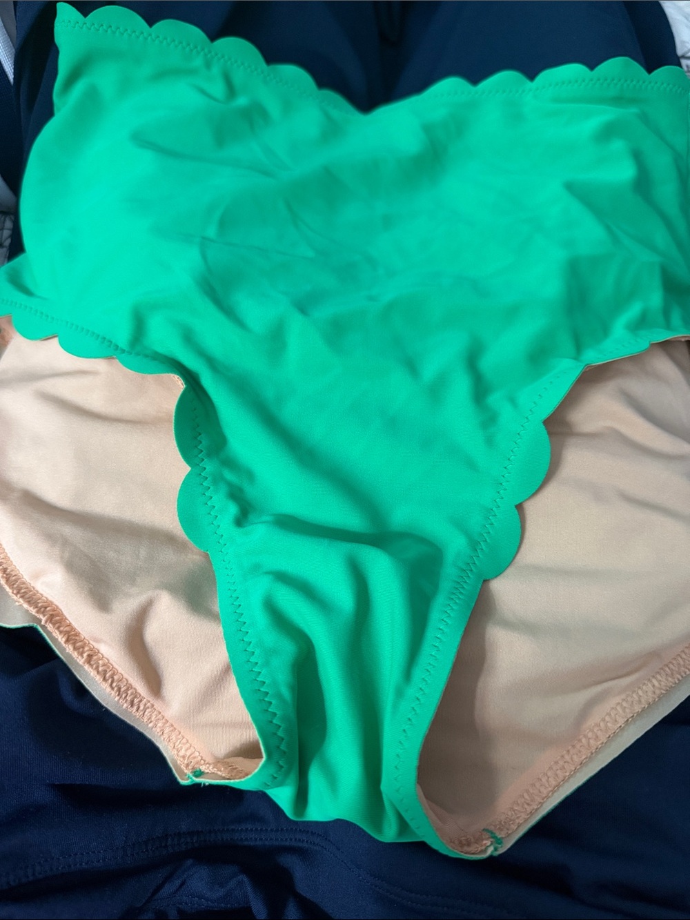 NWT J Crew Scalloped Edge Bikini Bottoms in Bright Green